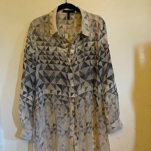 100% silk BCBG flowy long tunic
